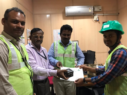 L to R: Mr. Arun, HSE Manager, ISGEC; Mr. Senthil, Safety General Manager, NTPC; Mr. Santa, Senior Manager, ISGEC; Mr. Indra Behera, HSE Officer, EDAC Engineering