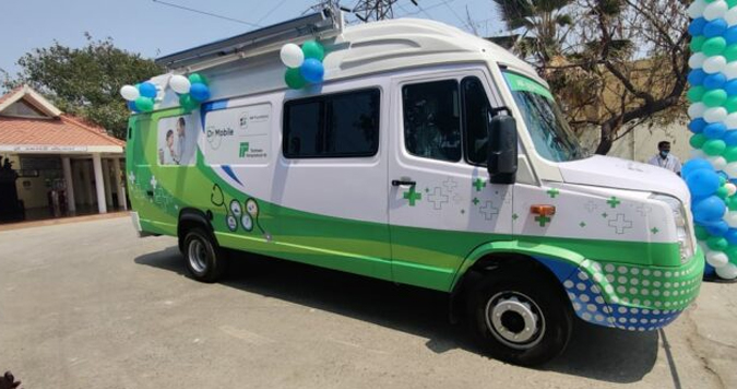 Mobile medical clinic under the CSR initiative from Tamilnadu Petroproducts